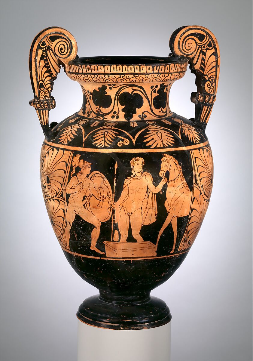Terracotta volute-krater (bowl for mixing wine and water), Terracotta, Etruscan