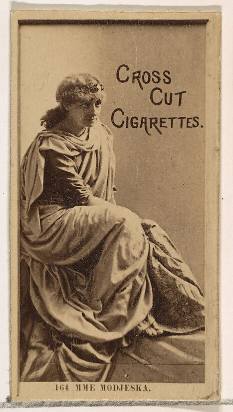 Card Number 164, Mme. Modjeska, from the Actors and Actresses series (N145-2) issued by Duke Sons & Co. to promote Cross Cut Cigarettes, Issued by W. Duke, Sons &amp; Co. (New York and Durham, N.C.), Albumen photograph 