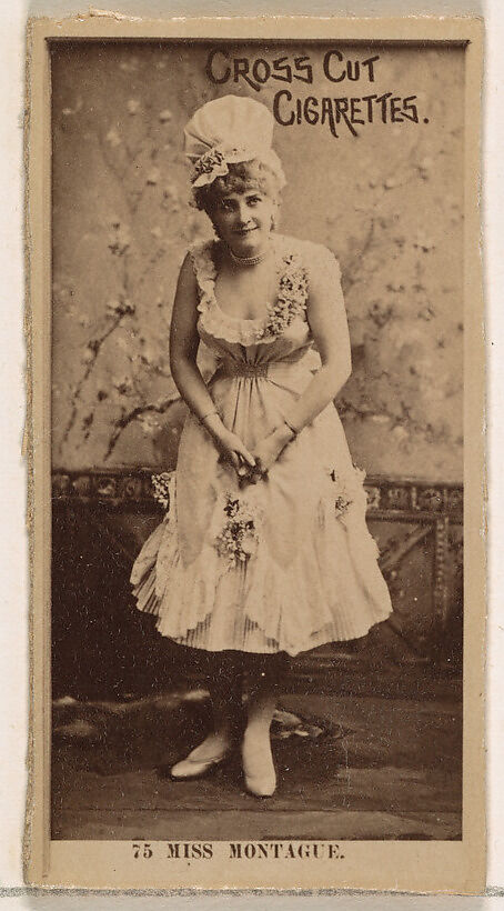 Card Number 75, Miss Montague, from the Actors and Actresses series (N145-2) issued by Duke Sons & Co. to promote Cross Cut Cigarettes, Issued by W. Duke, Sons &amp; Co. (New York and Durham, N.C.), Albumen photograph 