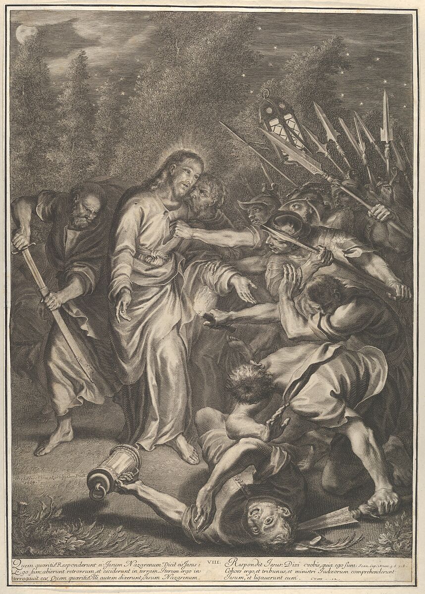 Christ Taken Prisoner in the Garden, from The Passion of Christ, plate 8, Grégoire Huret (French, Lyon 1606–1670 Paris), Engraving 