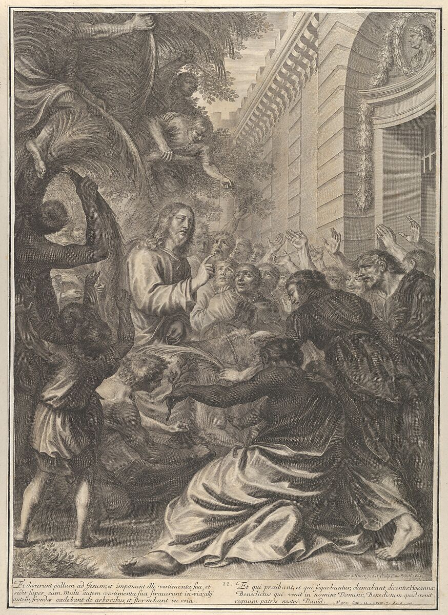 Christ's Entrance into Jerusalem, from The Passion of Christ, plate 2, Grégoire Huret (French, Lyon 1606–1670 Paris), Engraving 