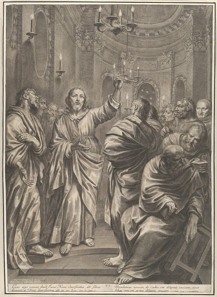 Christ Preaching to his Disciples, from The Passion of Christ, plate 6, Grégoire Huret (French, Lyon 1606–1670 Paris), Engraving 