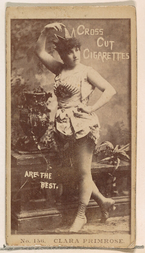 Card Number 156, Clara Primrose, from the Actors and Actresses series (N145-2) issued by Duke Sons & Co. to promote Cross Cut Cigarettes, Issued by W. Duke, Sons &amp; Co. (New York and Durham, N.C.), Albumen photograph 