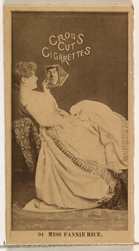 Card Number 94, Fanny Rice, from the Actors and Actresses series (N145-2) issued by Duke Sons & Co. to promote Cross Cut Cigarettes, Issued by W. Duke, Sons &amp; Co. (New York and Durham, N.C.), Albumen photograph 