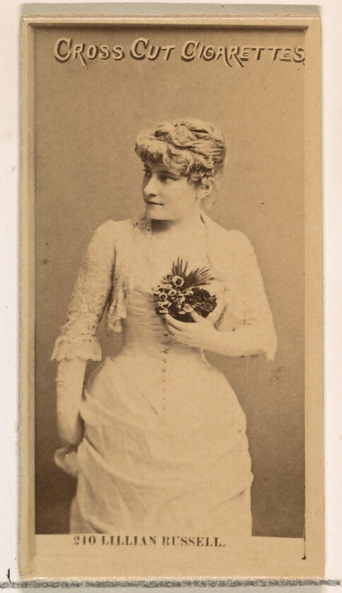 Card Number 240, Lillian Russell, from the Actors and Actresses series (N145-2) issued by Duke Sons & Co. to promote Cross Cut Cigarettes, Issued by W. Duke, Sons &amp; Co. (New York and Durham, N.C.), Albumen photograph 