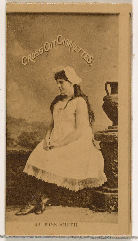 Card Number 69, Miss Smith, from the Actors and Actresses series (N145-2) issued by Duke Sons & Co. to promote Cross Cut Cigarettes, Issued by W. Duke, Sons &amp; Co. (New York and Durham, N.C.), Albumen photograph 