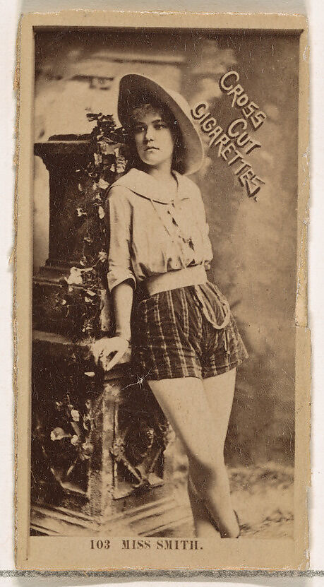 Card Number 103, Miss Smith, from the Actors and Actresses series (N145-2) issued by Duke Sons & Co. to promote Cross Cut Cigarettes, Issued by W. Duke, Sons &amp; Co. (New York and Durham, N.C.), Albumen photograph 