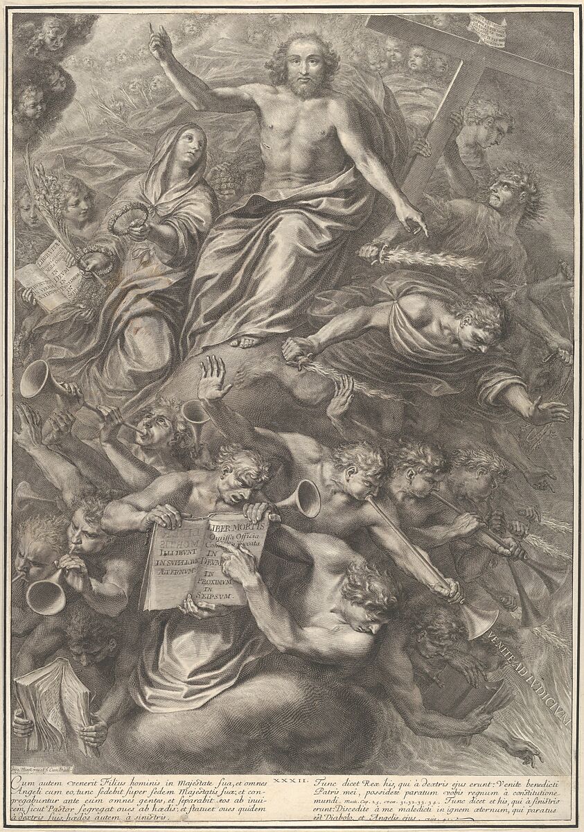 The Last Judgment, from The Passion of Christ, plate 32, Grégoire Huret (French, Lyon 1606–1670 Paris), Engraving 