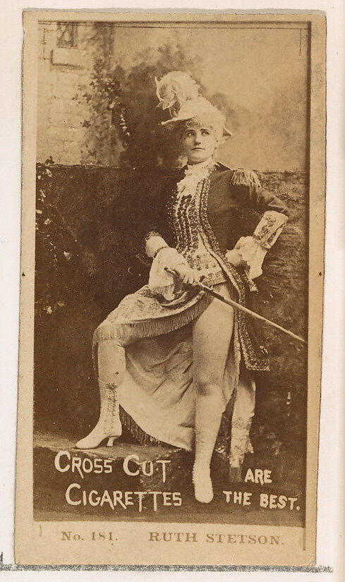 Card Number 181, Ruth Stetson, from the Actors and Actresses series (N145-2) issued by Duke Sons & Co. to promote Cross Cut Cigarettes, Issued by W. Duke, Sons &amp; Co. (New York and Durham, N.C.), Albumen photograph 