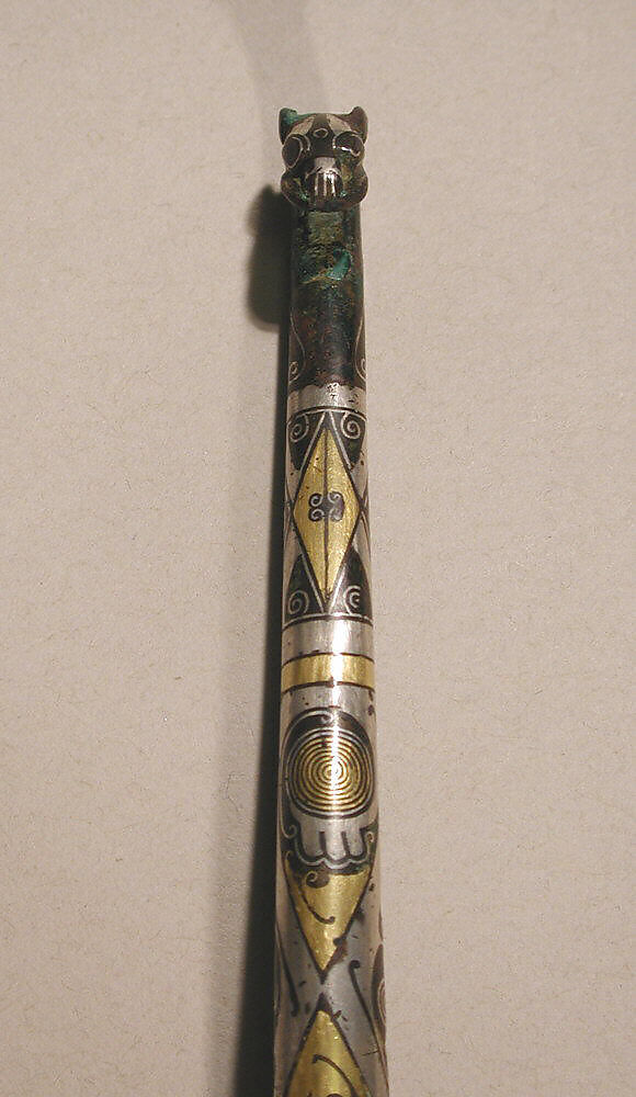 Belt hook, Bronze inlaid with gold and silver, China