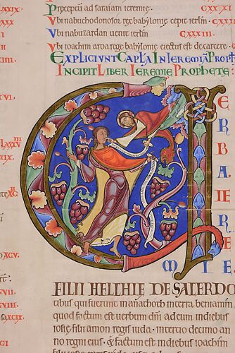 Opening for the Book of Jeremiah: Verba Jeremie, from the Winchester Bible