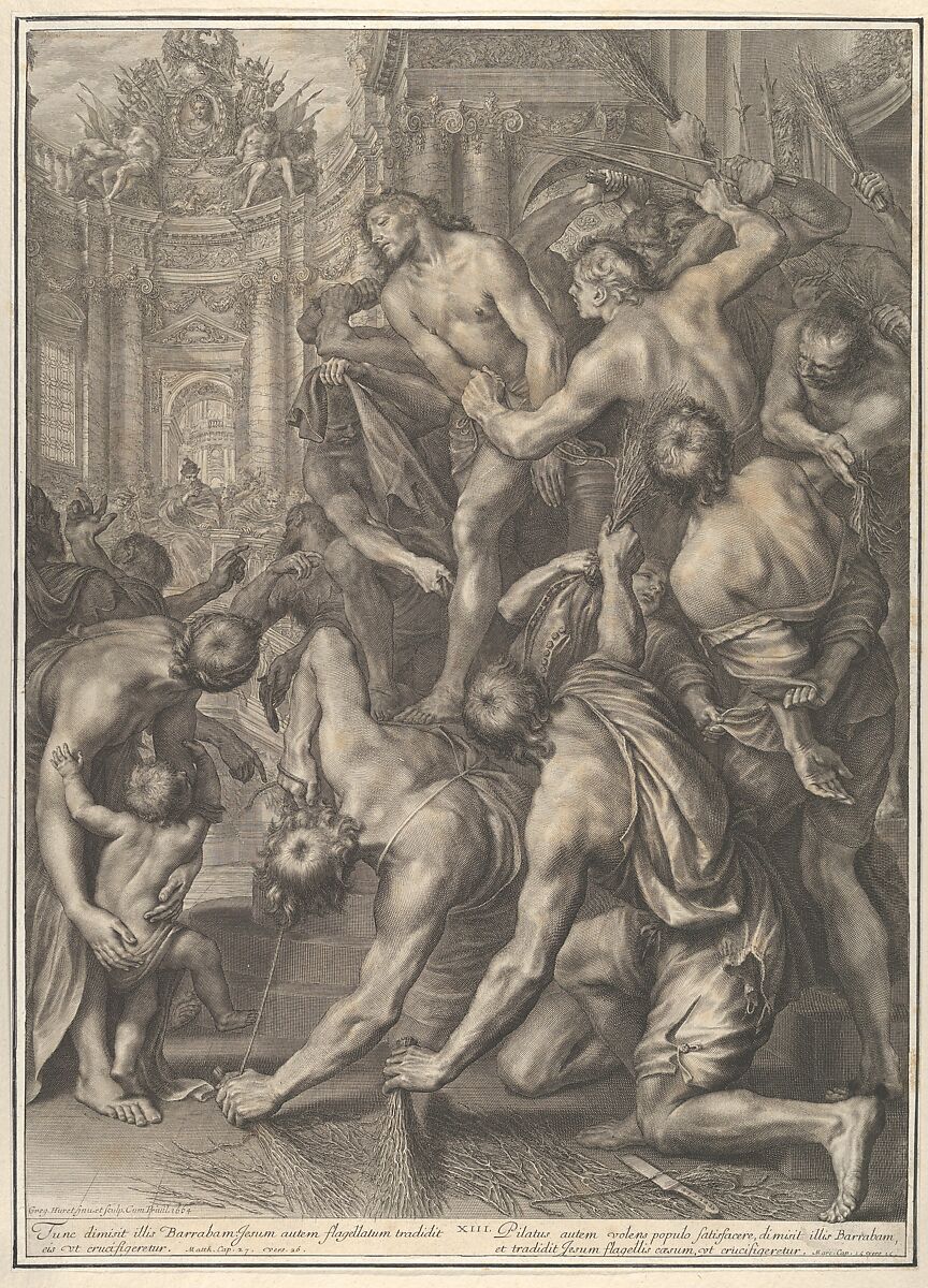 The Flagellation, from The Passion of Christ, plate 13, Grégoire Huret (French, Lyon 1606–1670 Paris), Engraving 