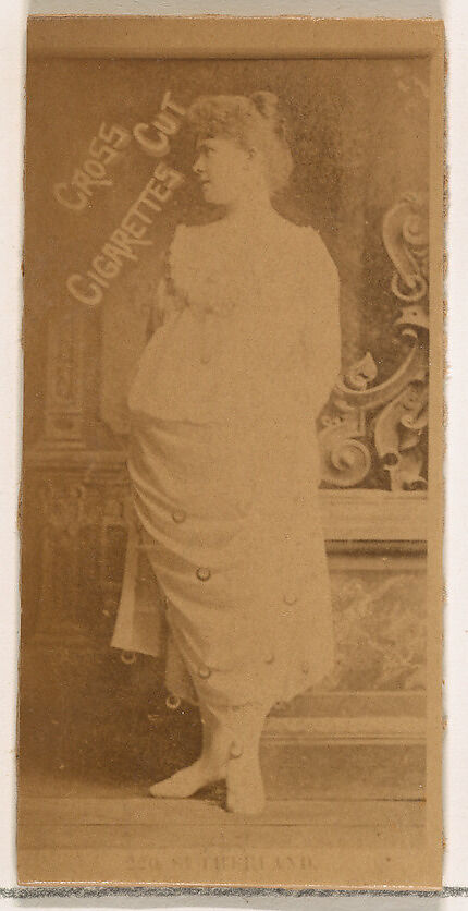 Sutherland, from the Actors and Actresses series (N145-2) issued by Duke Sons & Co. to promote Cross Cut Cigarettes, Issued by W. Duke, Sons &amp; Co. (New York and Durham, N.C.), Albumen photograph 