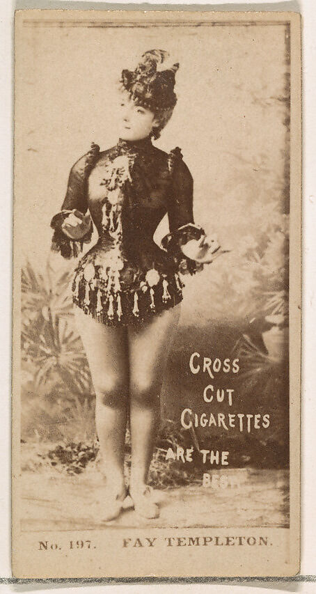 Card Number 197, Fay Templeton, from the Actors and Actresses series (N145-2) issued by Duke Sons & Co. to promote Cross Cut Cigarettes, Issued by W. Duke, Sons &amp; Co. (New York and Durham, N.C.), Albumen photograph 