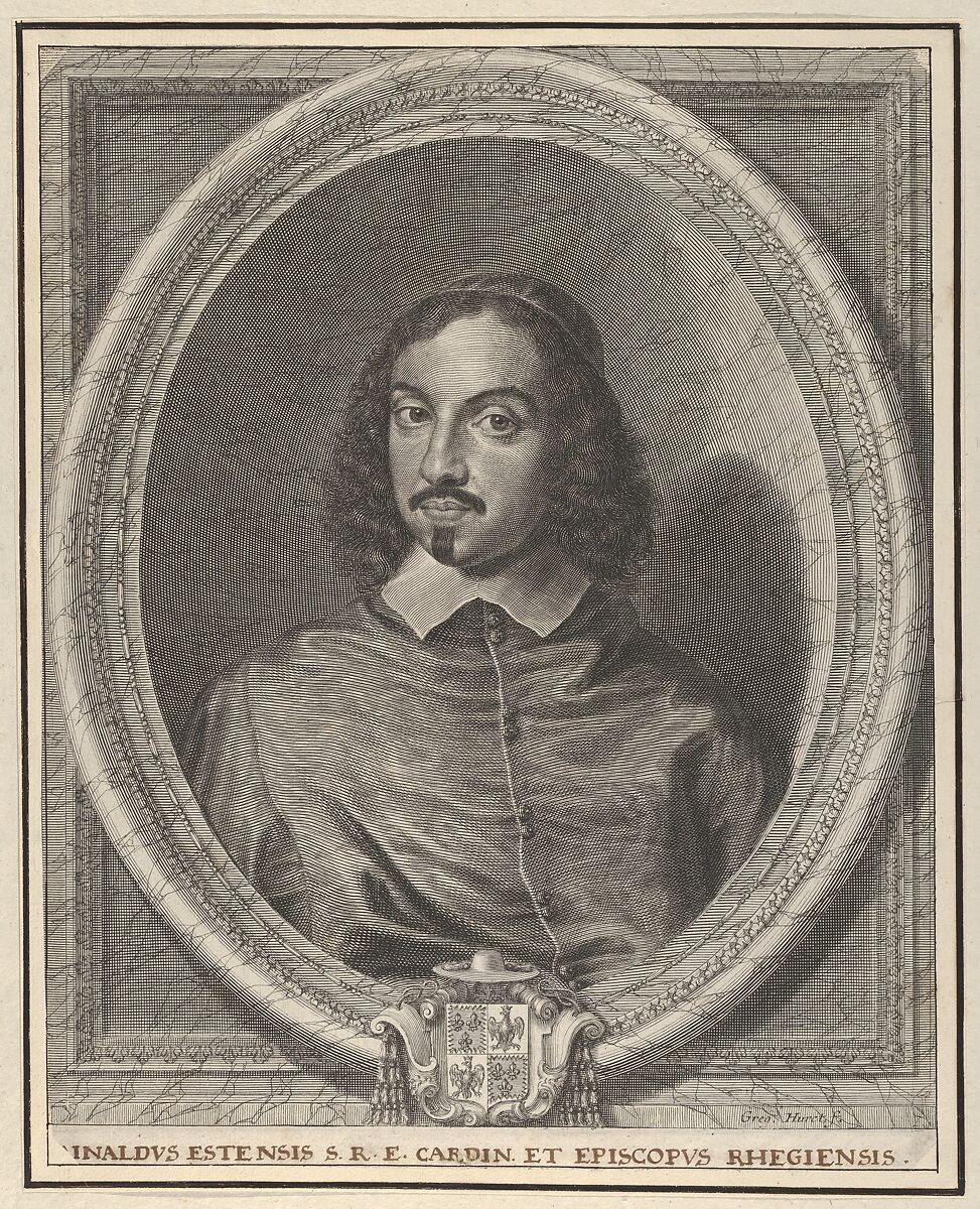 Rainauld d'Este, Cardinal Évêque de Reggio, Grégoire Huret (French, Lyon 1606–1670 Paris), Engraving 