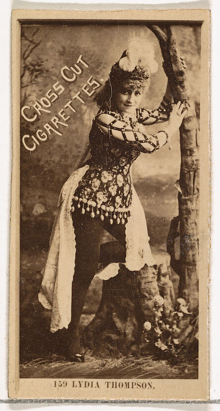Card Number 159, Lydia Thompson, from the Actors and Actresses series (N145-2) issued by Duke Sons & Co. to promote Cross Cut Cigarettes, Issued by W. Duke, Sons &amp; Co. (New York and Durham, N.C.), Albumen photograph 