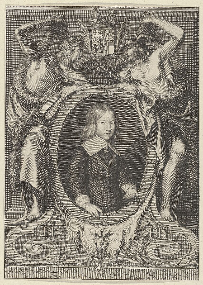 Portrait of a Young Boy with the Arms of Savoy, Grégoire Huret (French, Lyon 1606–1670 Paris), Engraving 