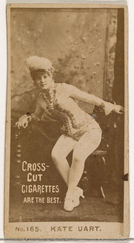 Card Number 165, Kate Uart, from the Actors and Actresses series (N145-2) issued by Duke Sons & Co. to promote Cross Cut Cigarettes, Issued by W. Duke, Sons &amp; Co. (New York and Durham, N.C.), Albumen photograph 