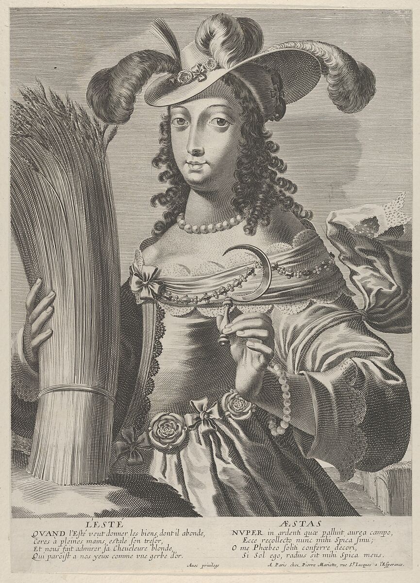 Summer, Grégoire Huret (French, Lyon 1606–1670 Paris), Engraving 