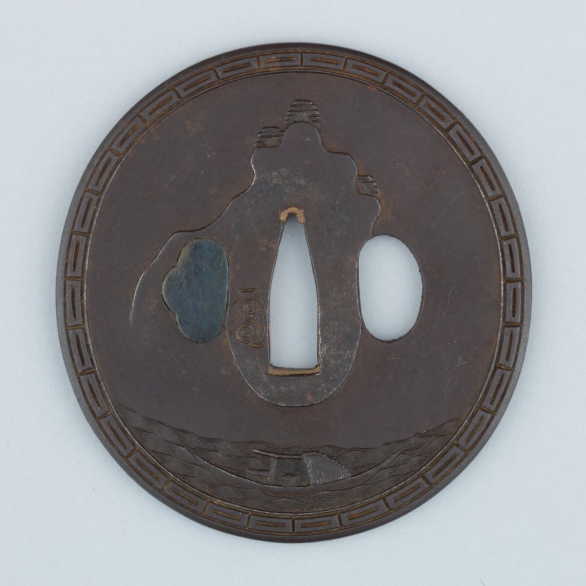 Sword Guard (Tsuba), Iron, copper, Japanese