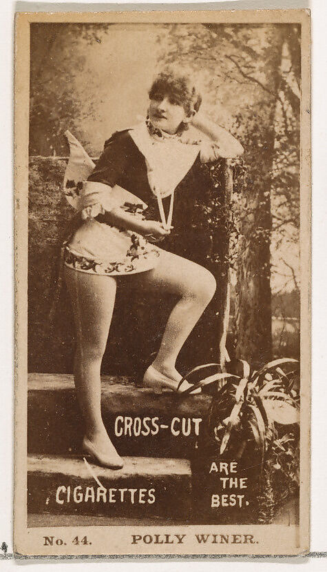 Card Number 44, Polly Winer, from the Actors and Actresses series (N145-2) issued by Duke Sons & Co. to promote Cross Cut Cigarettes, Issued by W. Duke, Sons &amp; Co. (New York and Durham, N.C.), Albumen photograph 