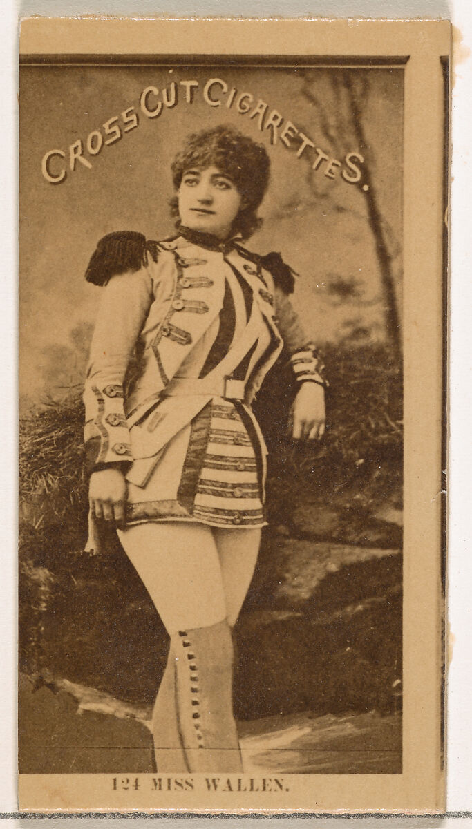 Card Number 124, Miss Wallen, from the Actors and Actresses series (N145-2) issued by Duke Sons & Co. to promote Cross Cut Cigarettes, Issued by W. Duke, Sons &amp; Co. (New York and Durham, N.C.), Albumen photograph 