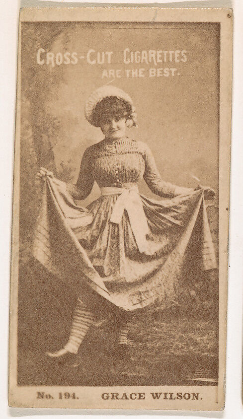 Card Number 194, Grace Wilson, from the Actors and Actresses series (N145-2) issued by Duke Sons & Co. to promote Cross Cut Cigarettes, Issued by W. Duke, Sons &amp; Co. (New York and Durham, N.C.), Albumen photograph 