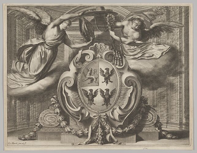 The coat of arms of Claude de Rueil (ca.1581-1649), Bishop of Bayonne, later Bishop of Angers