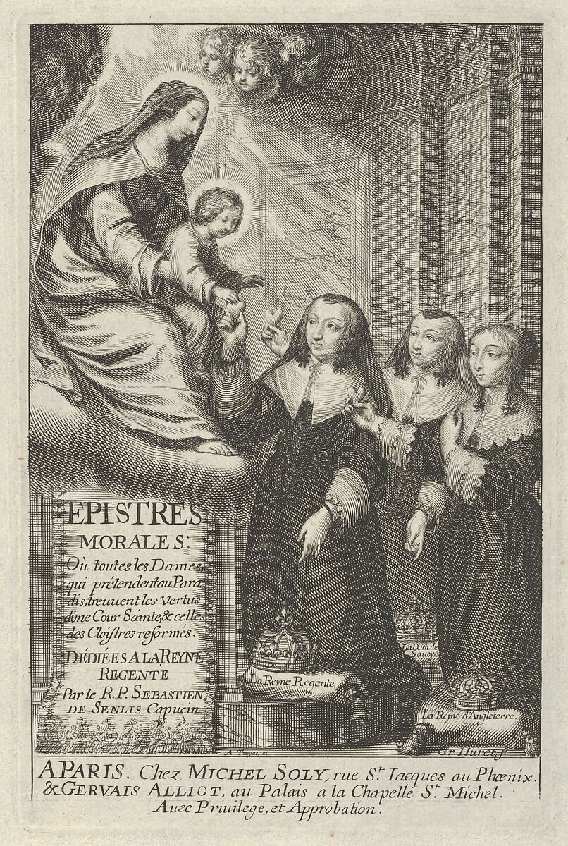 Frontispiece from Epistre Morales [...], Grégoire Huret (French, Lyon 1606–1670 Paris), Engraving 
