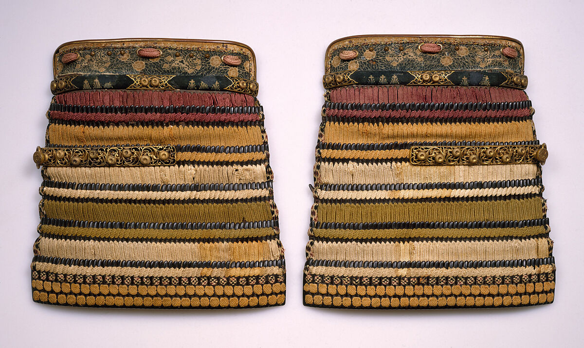 Cuirass of a <i>Dō-maru</i>, Iron, leather, lacquer, silk, gilt copper, Japanese