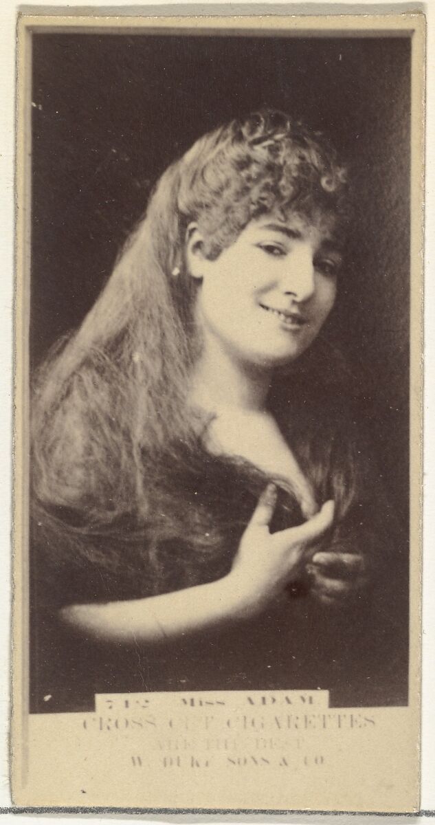 Miss Adam, from the Actors and Actresses series (N145-3) issued by Duke Sons & Co. to promote Cross Cut Cigarettes, Issued by W. Duke, Sons &amp; Co. (New York and Durham, N.C.), Albumen photograph 