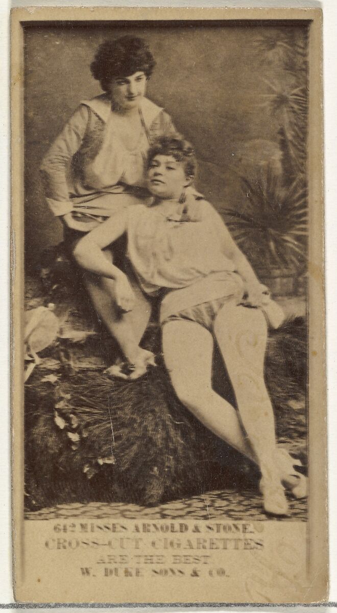 Card Number 612, Misses Arnold and Stone, from the Actors and Actresses series (N145-3) issued by Duke Sons & Co. to promote Cross Cut Cigarettes, Issued by W. Duke, Sons &amp; Co. (New York and Durham, N.C.), Albumen photograph 