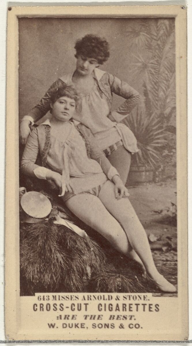 Card Number 613, Misses Arnold and Stone, from the Actors and Actresses series (N145-3) issued by Duke Sons & Co. to promote Cross Cut Cigarettes, Issued by W. Duke, Sons &amp; Co. (New York and Durham, N.C.), Albumen photograph 
