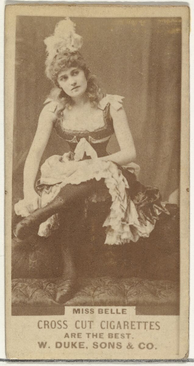 Miss Belle, from the Actors and Actresses series (N145-3) issued by Duke Sons & Co. to promote Cross Cut Cigarettes, Issued by W. Duke, Sons &amp; Co. (New York and Durham, N.C.), Albumen photograph 
