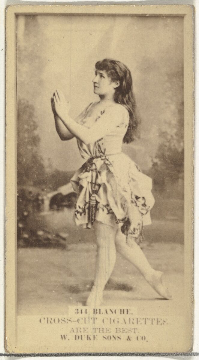 Card Number 344, Blanche, from the Actors and Actresses series (N145-3) issued by Duke Sons & Co. to promote Cross Cut Cigarettes, Issued by W. Duke, Sons &amp; Co. (New York and Durham, N.C.), Albumen photograph 