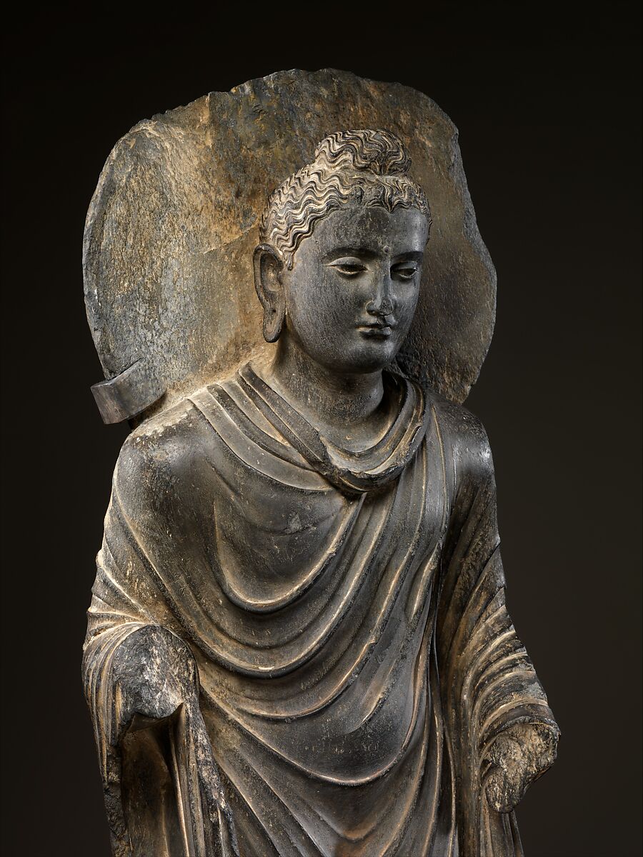 Buddha, Schist, Pakistan, Khyber-Pakhtunkhwa province, possibly Takht-i-bahi monastery, ancient region of Gandhara