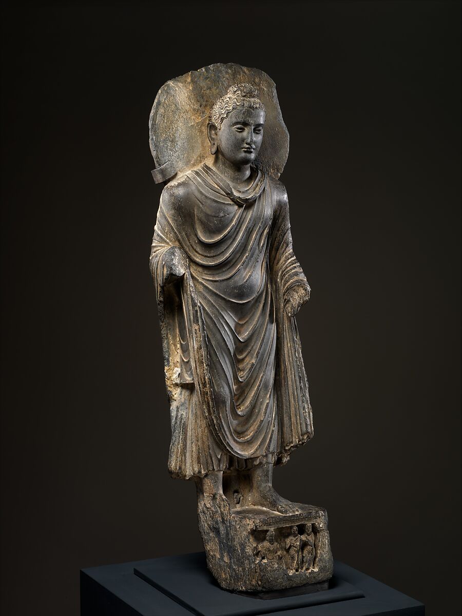 Buddha, Schist, Pakistan, Khyber-Pakhtunkhwa province, possibly Takht-i-bahi monastery, ancient region of Gandhara