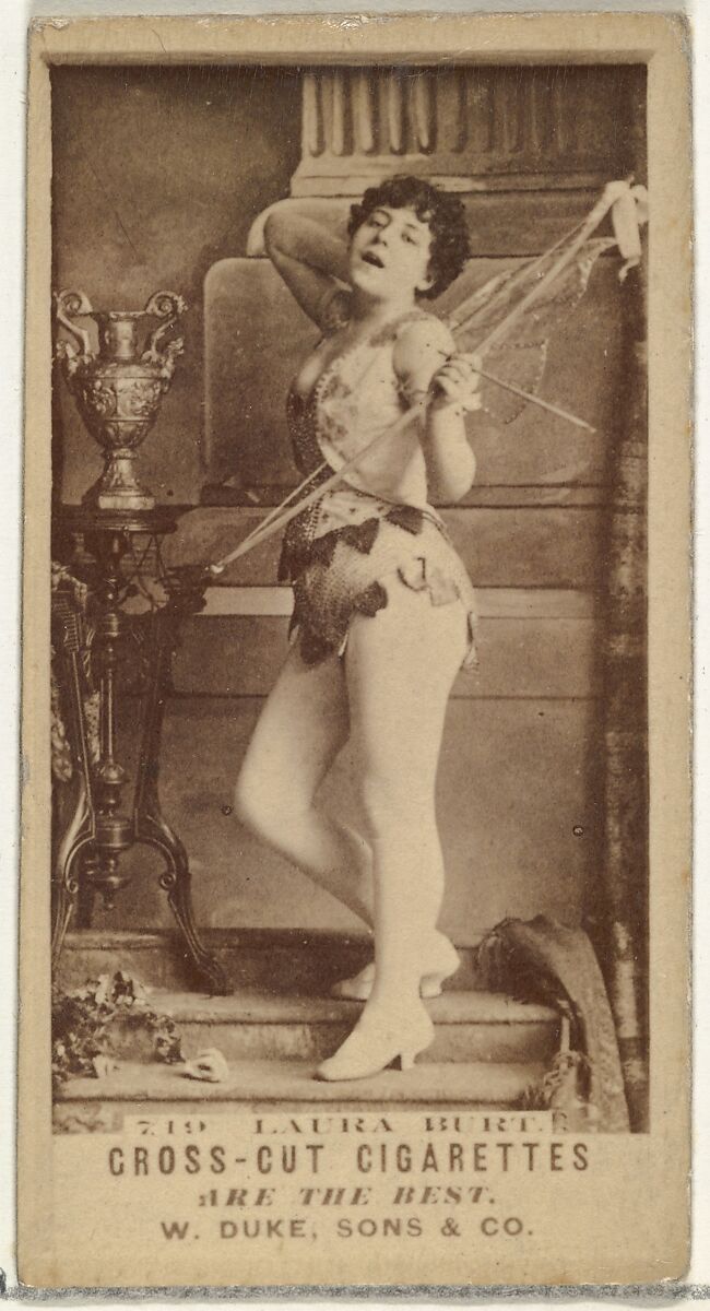 Card Number 719, Laura Burt, from the Actors and Actresses series (N145-3) issued by Duke Sons & Co. to promote Cross Cut Cigarettes, Issued by W. Duke, Sons &amp; Co. (New York and Durham, N.C.), Albumen photograph 
