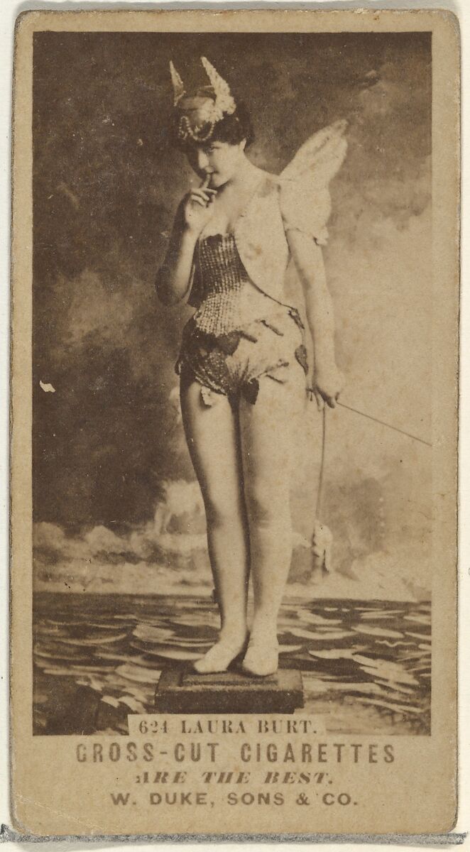 Card Number 624, Laura Burt, from the Actors and Actresses series (N145-3) issued by Duke Sons & Co. to promote Cross Cut Cigarettes, Issued by W. Duke, Sons &amp; Co. (New York and Durham, N.C.), Albumen photograph 