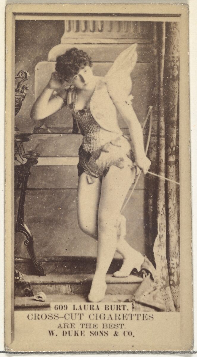 Card Number 609, Laura Burt, from the Actors and Actresses series (N145-3) issued by Duke Sons & Co. to promote Cross Cut Cigarettes, Issued by W. Duke, Sons &amp; Co. (New York and Durham, N.C.), Albumen photograph 