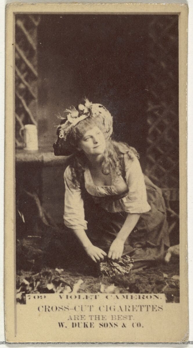 Card Number 709, Violet Cameron, from the Actors and Actresses series (N145-3) issued by Duke Sons & Co. to promote Cross Cut Cigarettes, Issued by W. Duke, Sons &amp; Co. (New York and Durham, N.C.), Albumen photograph 