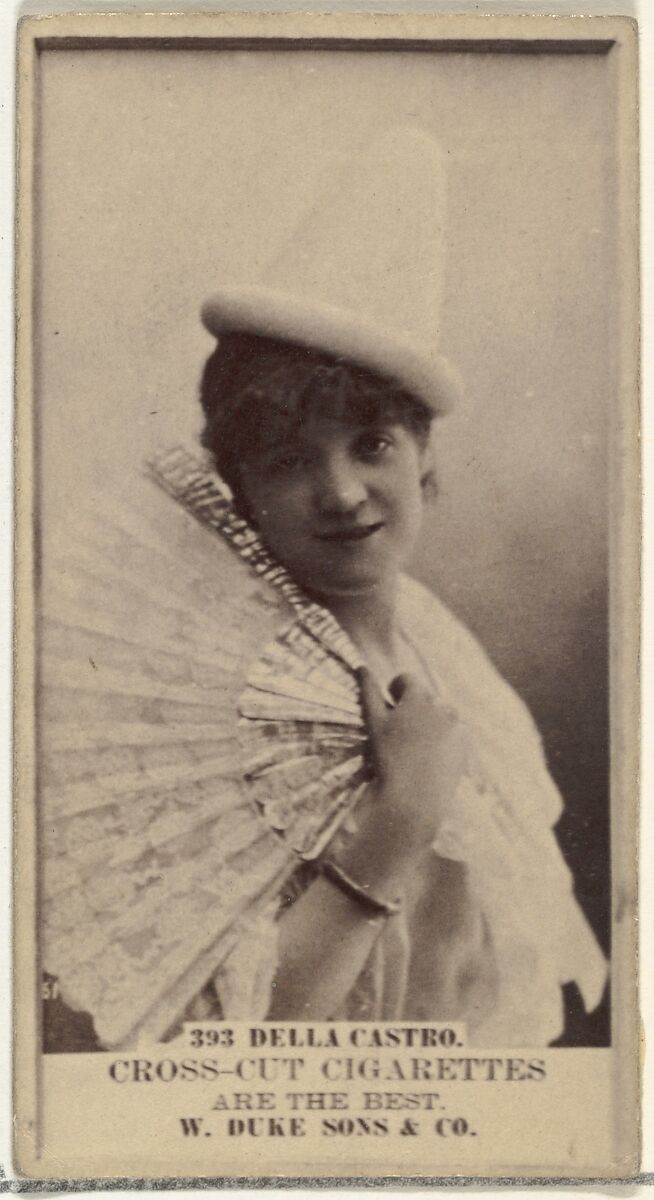 Card Number 393, Della Castro, from the Actors and Actresses series (N145-3) issued by Duke Sons & Co. to promote Cross Cut Cigarettes, Issued by W. Duke, Sons &amp; Co. (New York and Durham, N.C.), Albumen photograph 