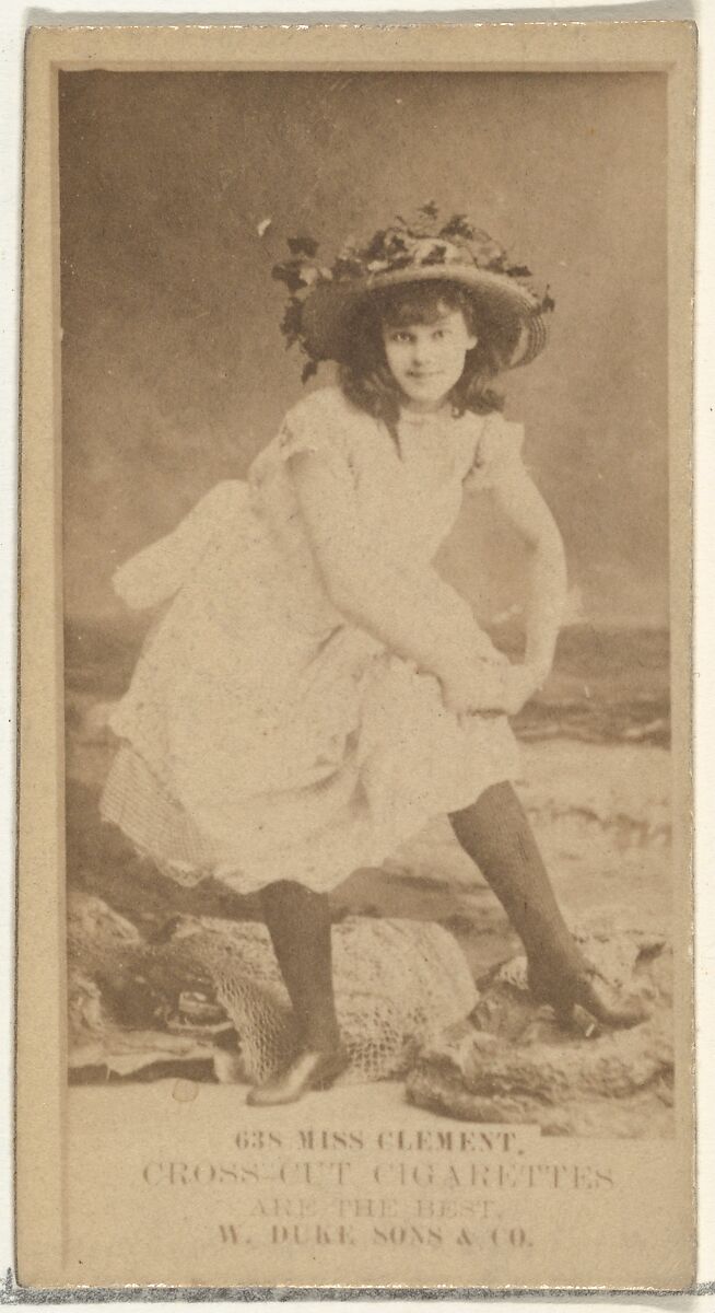 Card Number 638, Miss Clement, from the Actors and Actresses series (N145-3) issued by Duke Sons & Co. to promote Cross Cut Cigarettes, Issued by W. Duke, Sons &amp; Co. (New York and Durham, N.C.), Albumen photograph 