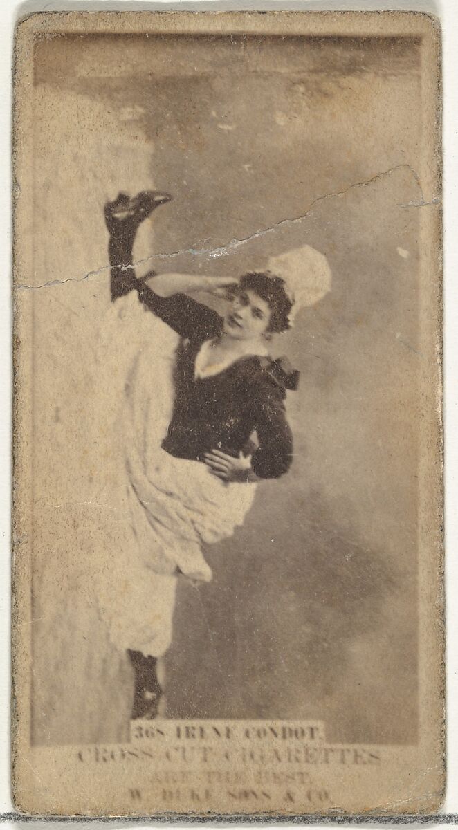 Card Number 368, Irene Condot, from the Actors and Actresses series (N145-3) issued by Duke Sons & Co. to promote Cross Cut Cigarettes, Issued by W. Duke, Sons &amp; Co. (New York and Durham, N.C.), Albumen photograph 