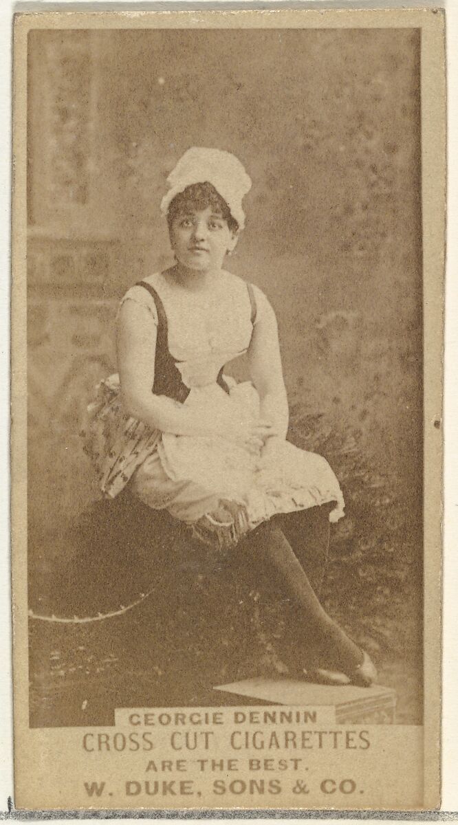 Georgie Dennon, from the Actors and Actresses series (N145-3) issued by Duke Sons & Co. to promote Cross Cut Cigarettes, Issued by W. Duke, Sons &amp; Co. (New York and Durham, N.C.), Albumen photograph 