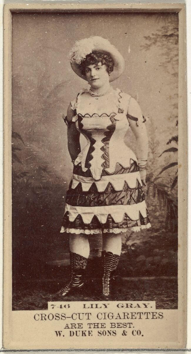 Card Number 746, Lily Gray, from the Actors and Actresses series (N145-3) issued by Duke Sons & Co. to promote Cross Cut Cigarettes, Issued by W. Duke, Sons &amp; Co. (New York and Durham, N.C.), Albumen photograph 