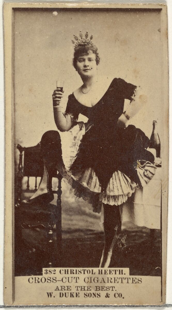 Card Number 382, (Louise Weber), from the Actors and Actresses series (N145-3) issued by Duke Sons & Co. to promote Cross Cut Cigarettes, Issued by W. Duke, Sons &amp; Co. (New York and Durham, N.C.), Albumen photograph 