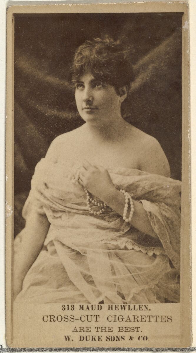 Card Number 313, Maud Hewllen, from the Actors and Actresses series (N145-3) issued by Duke Sons & Co. to promote Cross Cut Cigarettes, Issued by W. Duke, Sons &amp; Co. (New York and Durham, N.C.), Albumen photograph 