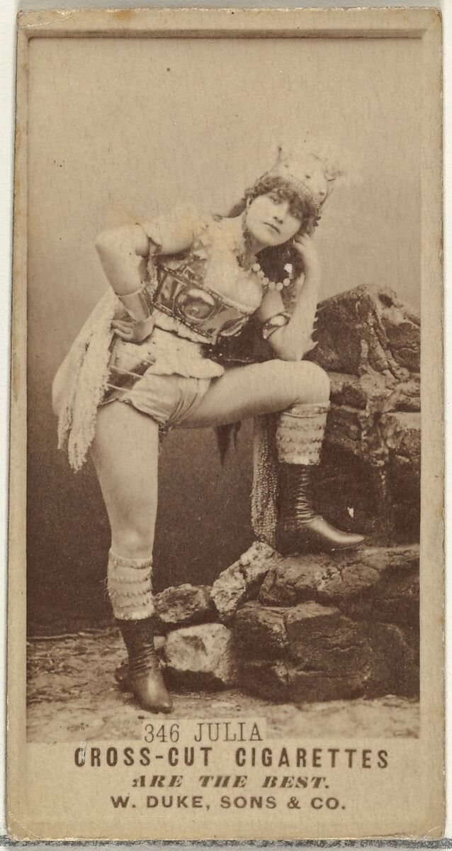 Card Number 346, Julia, from the Actors and Actresses series (N145-3) issued by Duke Sons & Co. to promote Cross Cut Cigarettes, Issued by W. Duke, Sons &amp; Co. (New York and Durham, N.C.), Albumen photograph 