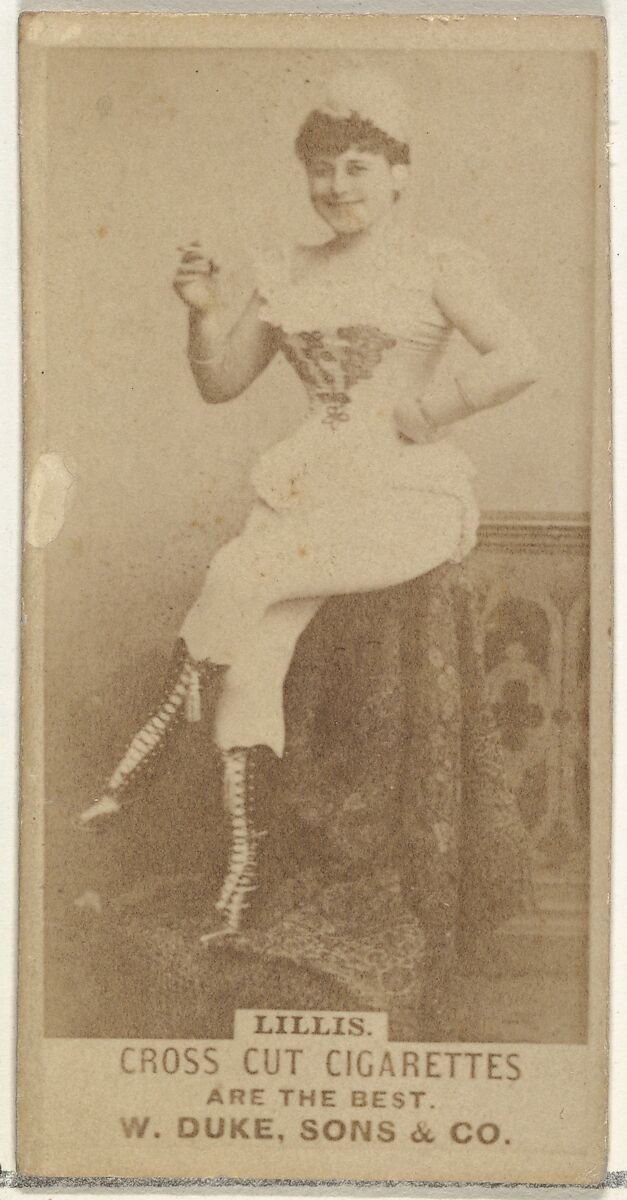 Lillis, from the Actors and Actresses series (N145-3) issued by Duke Sons & Co. to promote Cross Cut Cigarettes, Issued by W. Duke, Sons &amp; Co. (New York and Durham, N.C.), Albumen photograph 